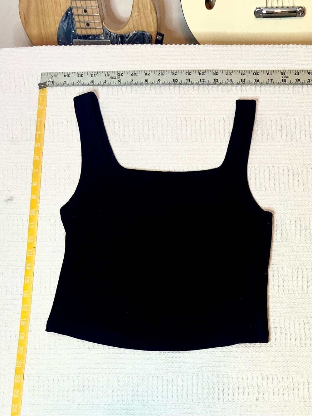 Old Navy Black Square-Neck Crop Tank